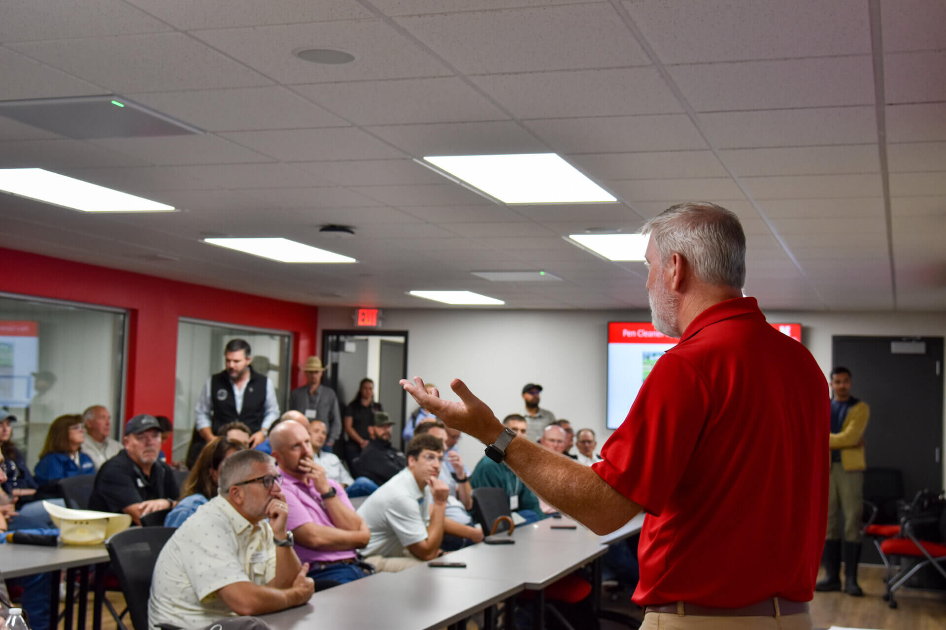 Galen Erickson provided information on UNL beef research at the Feedlot Innovation Center