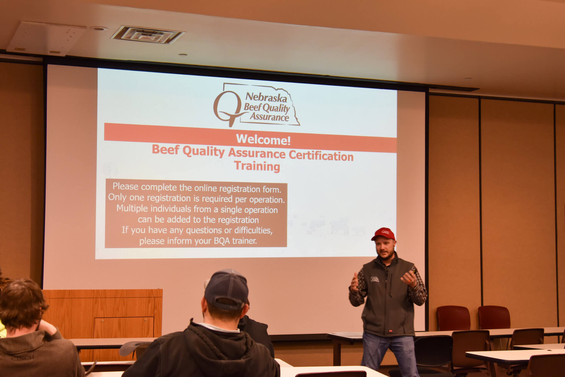 Beef quality assurance training with ENREEC beef units. 