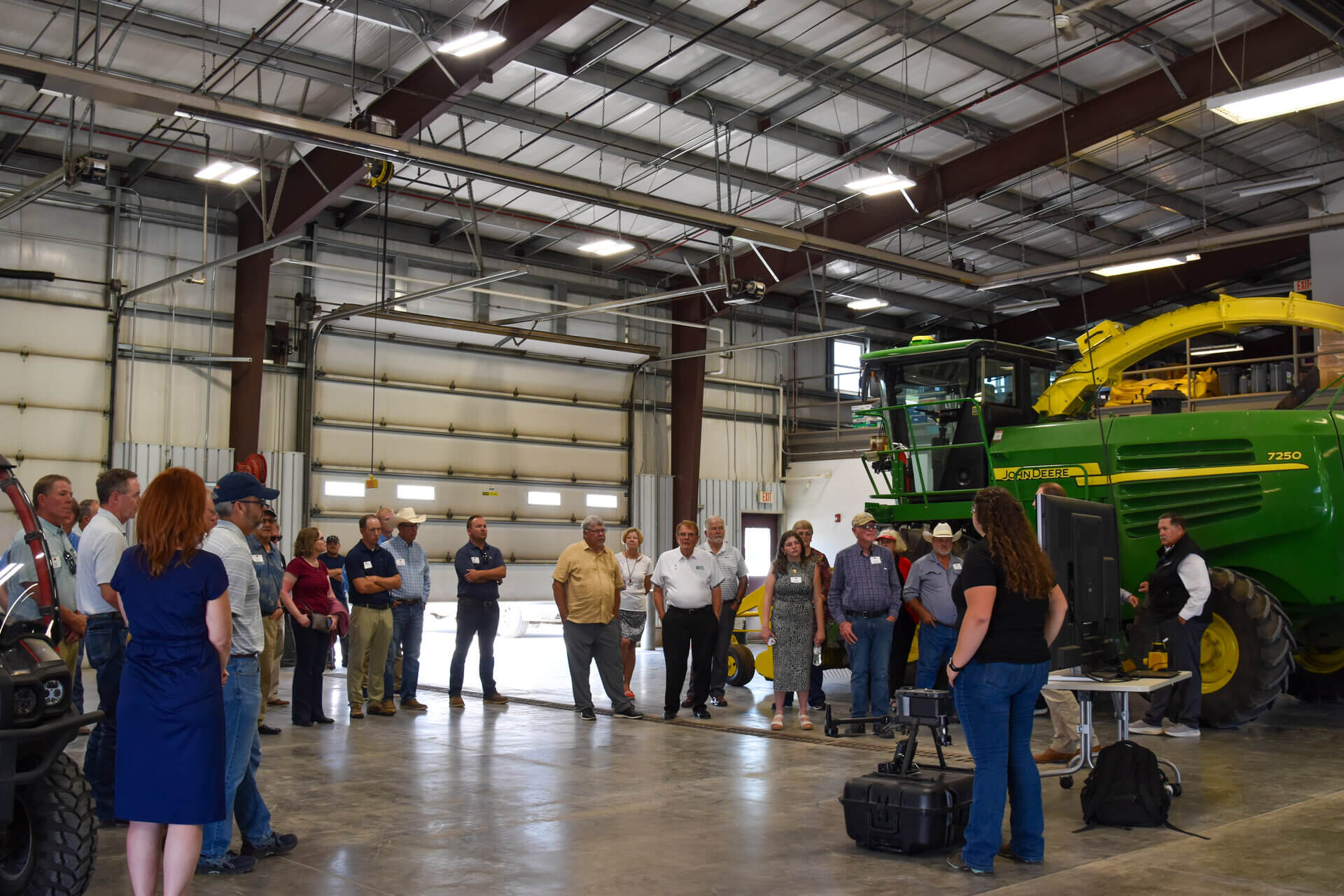 ABN visitors gathered for a presentation in ENREEC farm operations shop