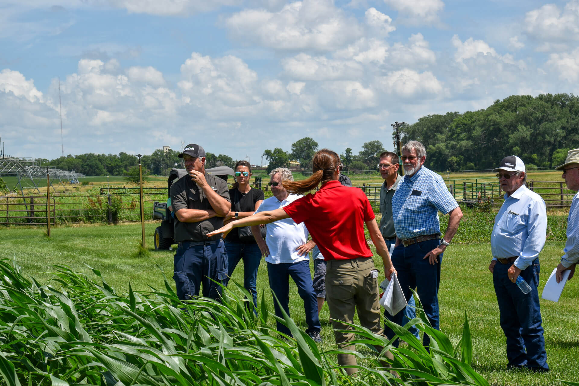 Soil & water society group looking at ENREEC plots 
