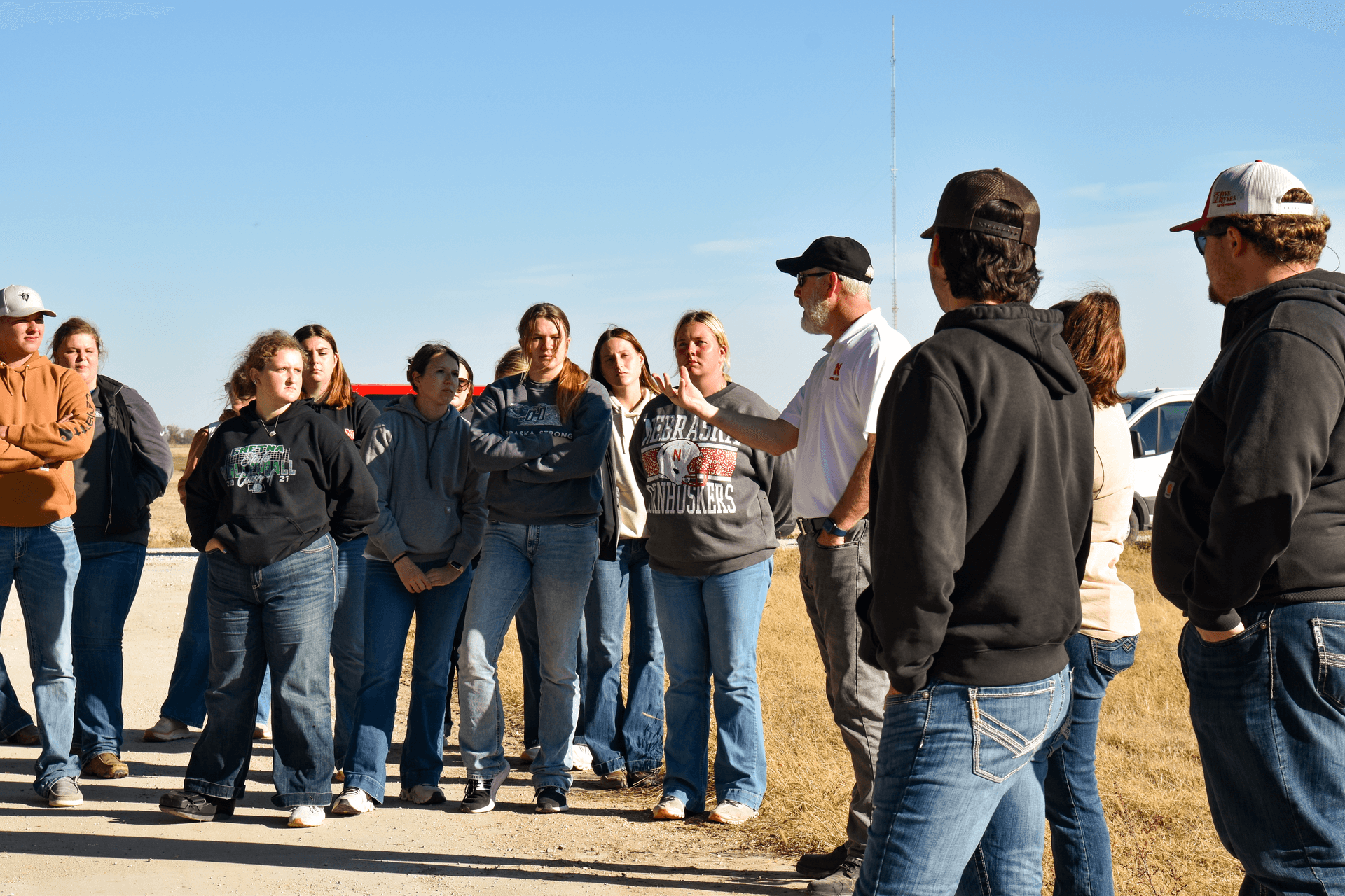 ASCI 457 Beef feedlot management class touring KFIC
