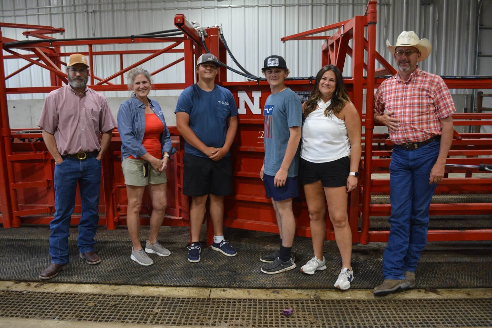 Several Waverly FFA Chapter students and parents, along with their advisor Kris Spath pose for a picture at the Feedlot Innovation Center.